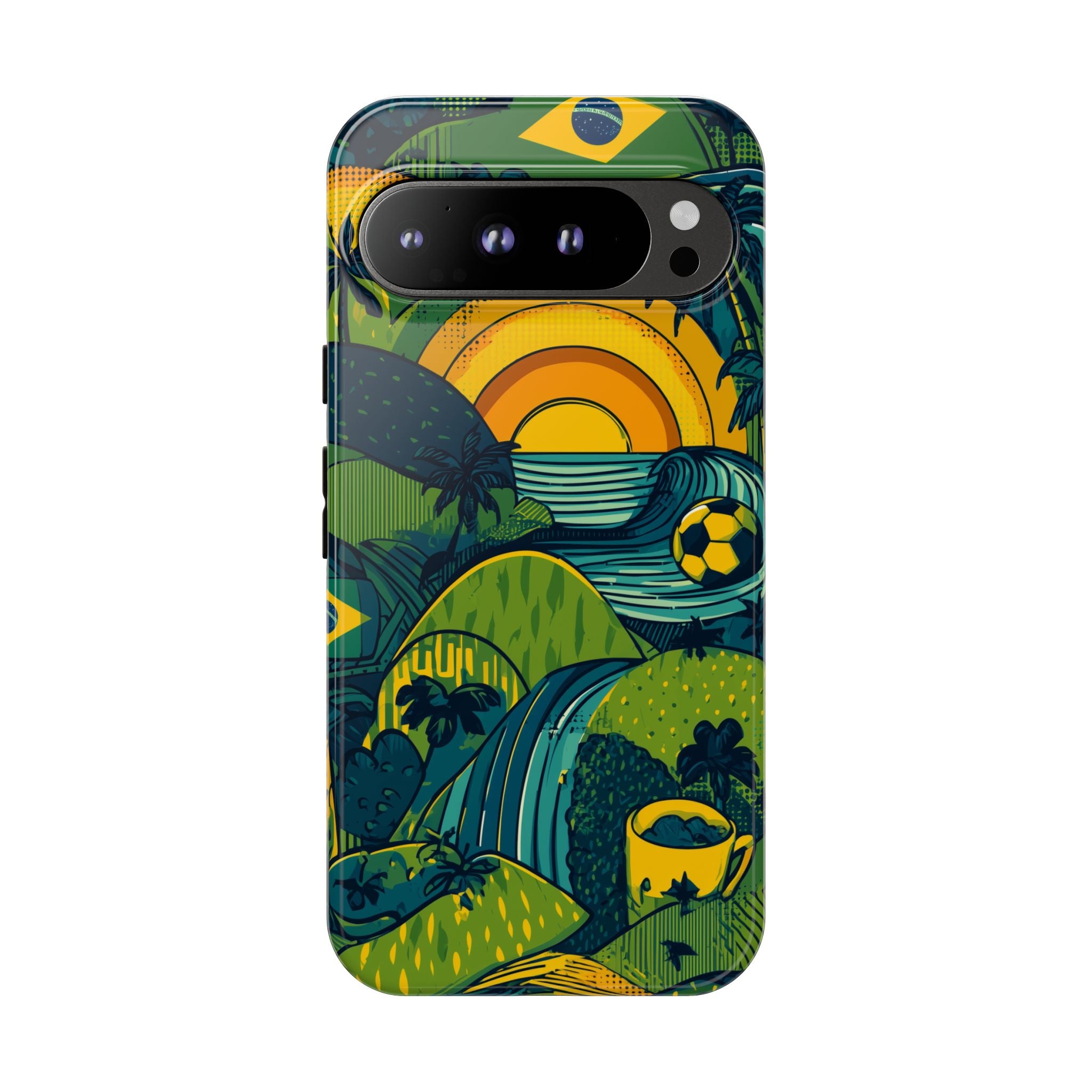 Brazil Tough Cases: Sporty Tropical Phone Case, Fun Beach Vibe Phone Accessory, Summer Travel Gift, Colorful Phone Cover, Casual Style Tech
