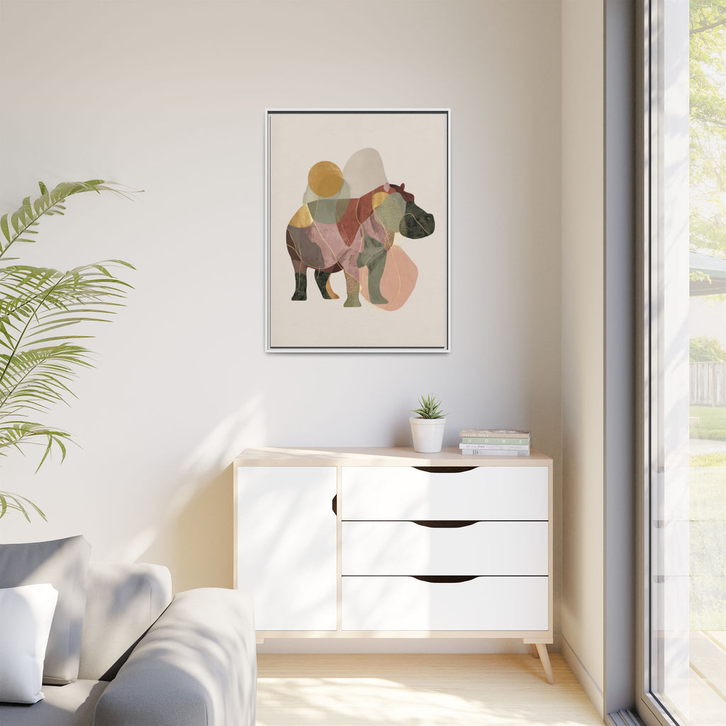 Fragmented Hippopotamus: Geometric Abstract Art, Minimalist Animal Portrait   |  Personalized & Custom Orders Available
