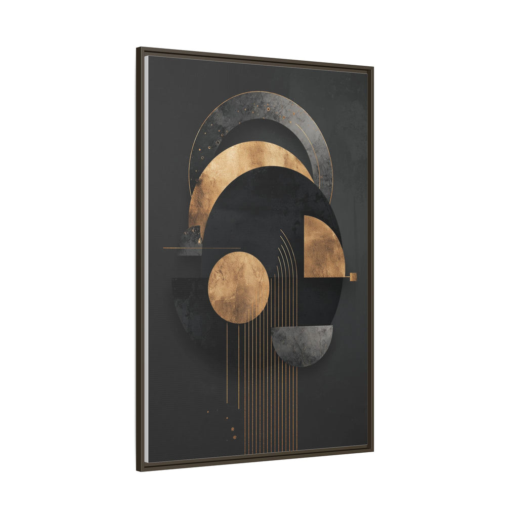 Geometric Resonance: Abstract Gold and Black Design, Minimalist Architectural Art, Modern Metallic Composition   |   Custom Orders Accepted