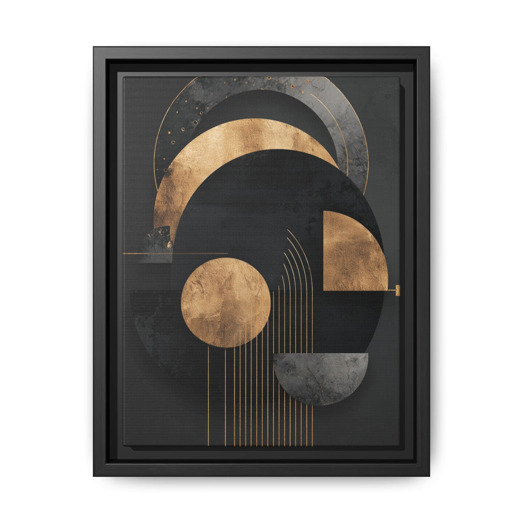Geometric Resonance: Abstract Gold and Black Design, Minimalist Architectural Art, Modern Metallic Composition   |   Custom Orders Accepted