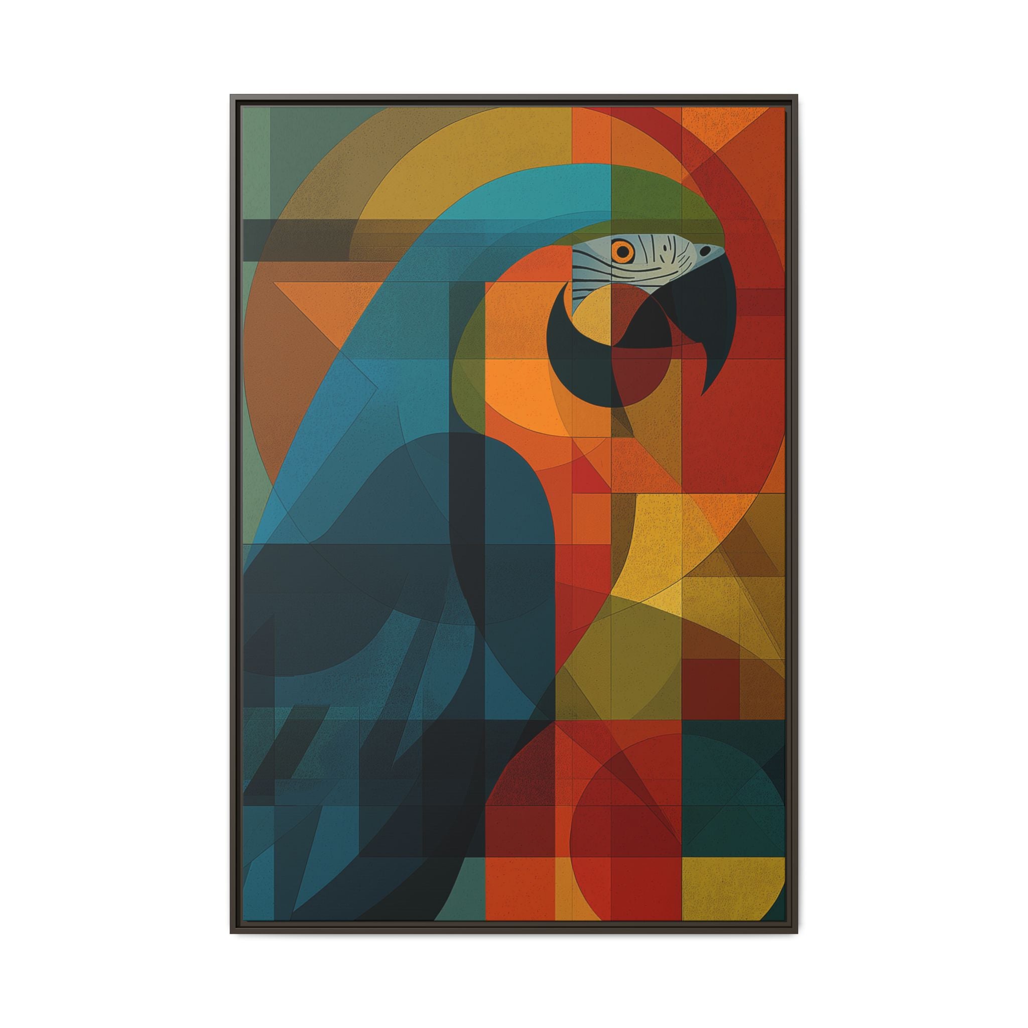 Prismatic Macaw: Geometric Avian Portrait, Cubist Color Composition   |    Custom Orders Available