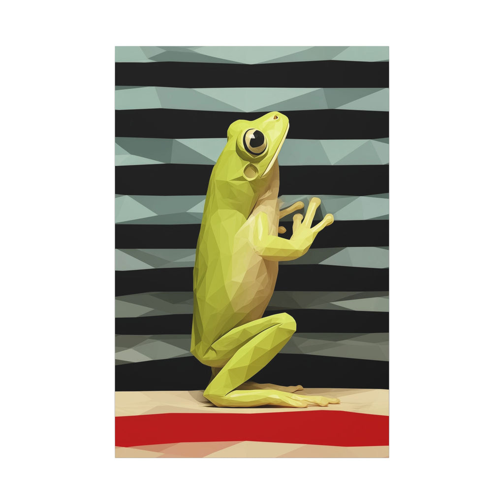 Geometric Frog: Low-Poly Digital Art, Vibrant Yellow Amphibian Illustration   |    Custom Orders Available