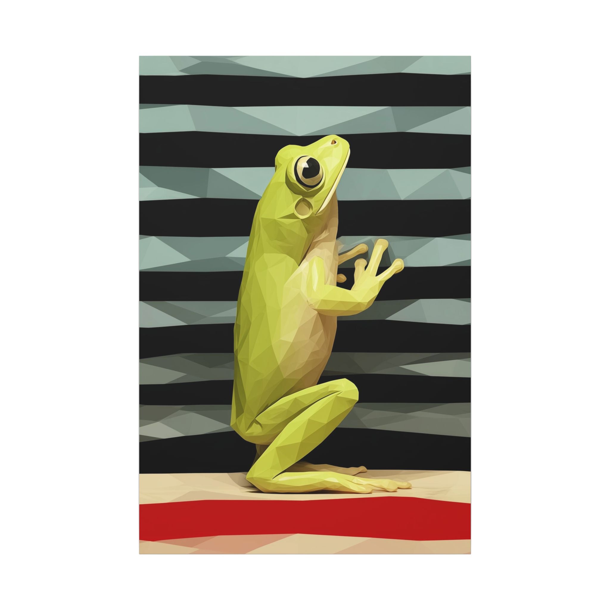 Geometric Frog: Low-Poly Digital Art, Vibrant Yellow Amphibian Illustration   |    Custom Orders Available