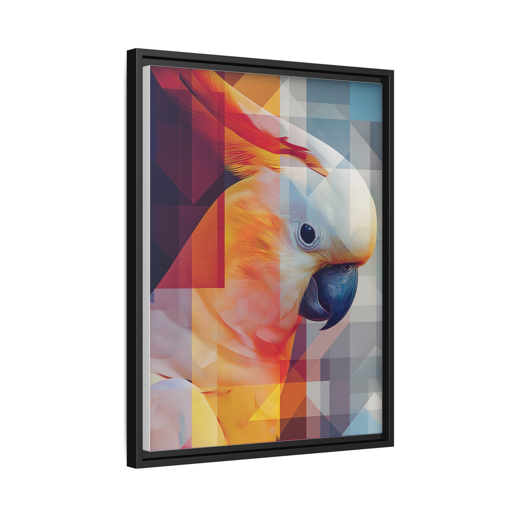 Prismatic Cockatoo Framed Print: Geometric Portrait, Digital Mosaic Artwork   |  Personalized & Custom Orders Available