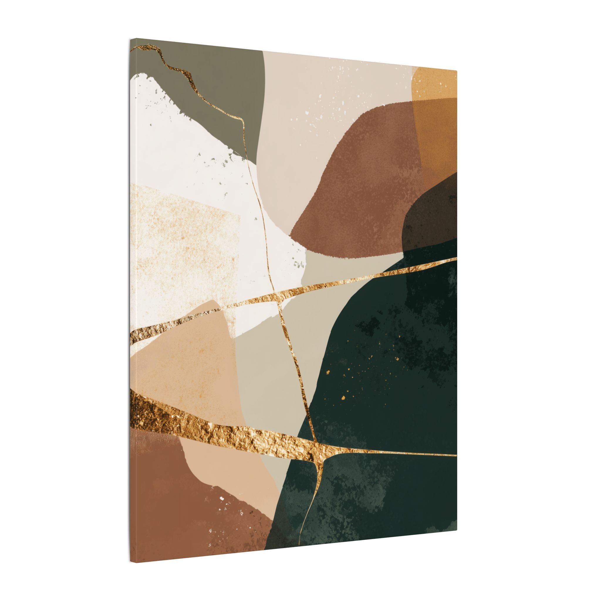 Canvas Print, Abstract Earthy Gold Wall Art, Modern Designer Home Decor, Stretched Matte Canvas; Thick, Multi-Size, Office Decor