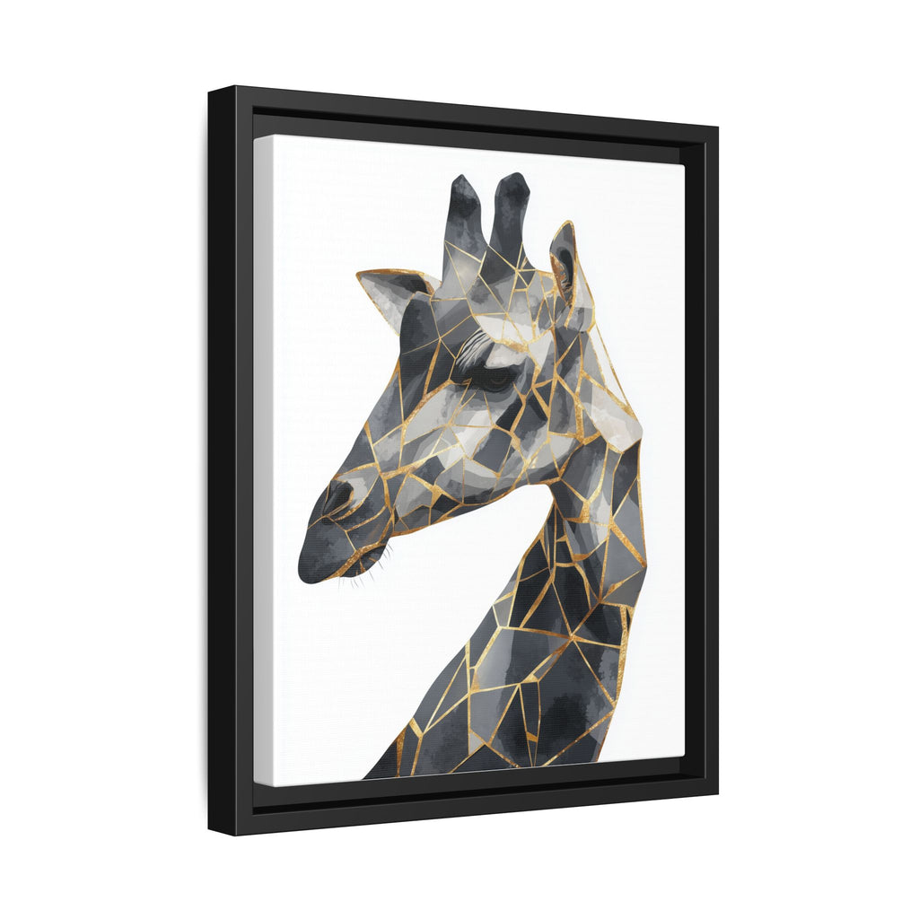 Geometric Giraffe Framed Print : Modern Mosaic Wildlife Art, Contemporary Golden Fragments   |  Personalized & Custom Orders Available