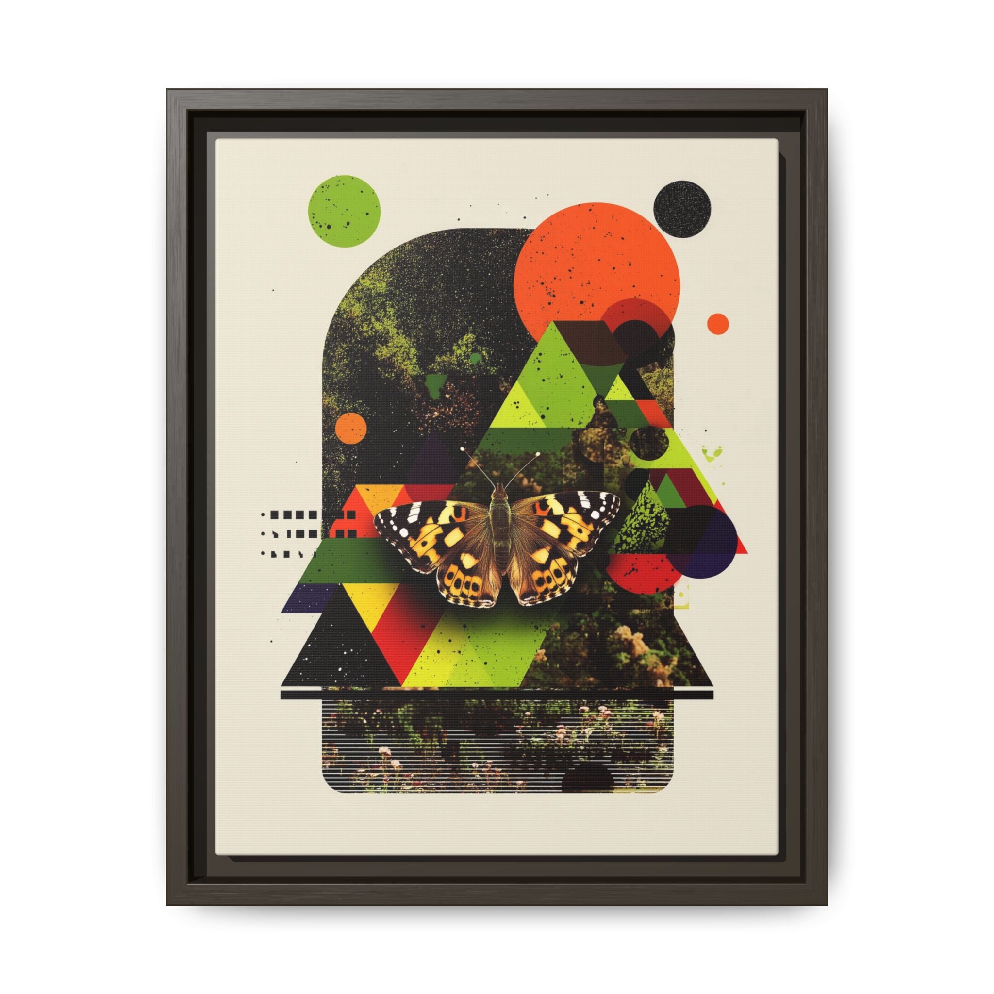Metamorphic Geometries Framed Print: Digital Nature Collage, Butterfly Abstract Design   |   Custom Orders Available