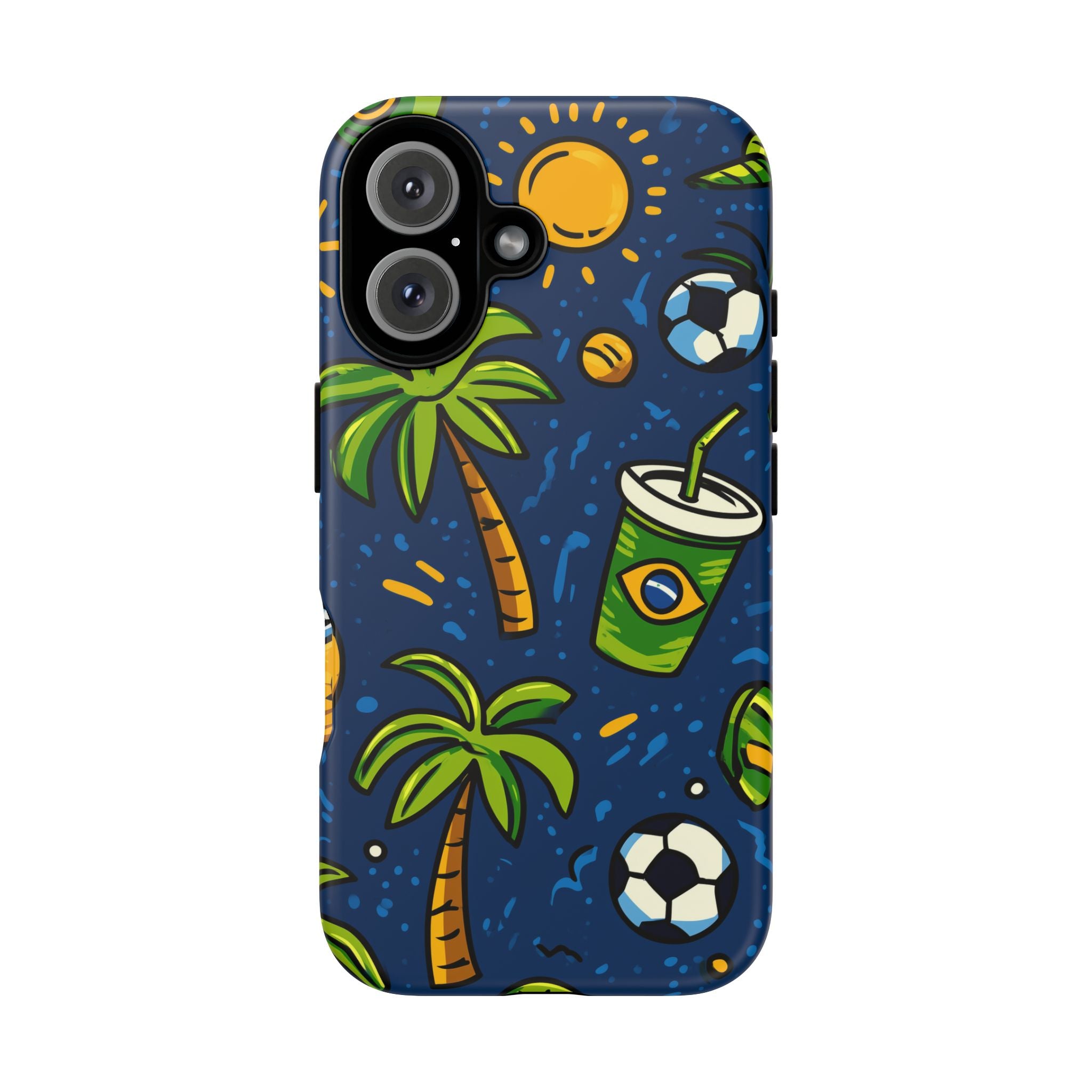 Brazil Tough Cases: Sporty Tropical Phone Case, Fun Beach Vibe Phone Accessory, Summer Travel Gift, Colorful Phone Cover, Casual Style Tech