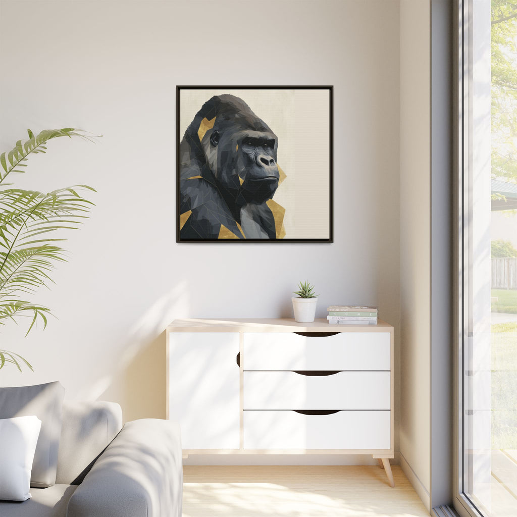 Primal Geometry: Polygonal Gorilla Portrait, Modern Metallic Wildlife Art   |  Personalized & Custom Orders Available