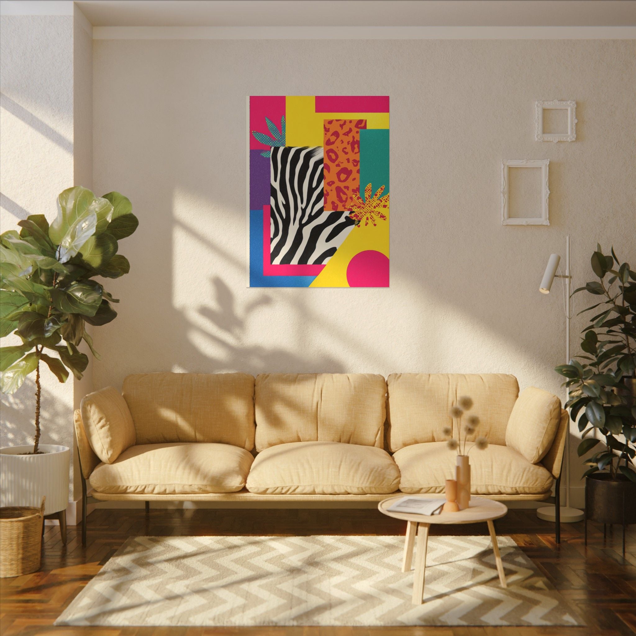 Pop Geometry: Zebra Leopard Fusion, Geometric Color Block, Modern Abstract Design   |   Custom Orders Accepted