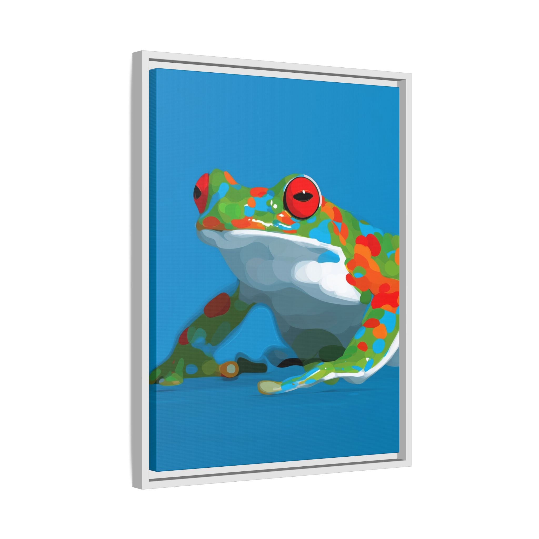Chromatic Amphibian Framed Print : Mosaic Frog Vector Art, Modern Wildlife Illustration   |  Personalized & Custom Orders Available