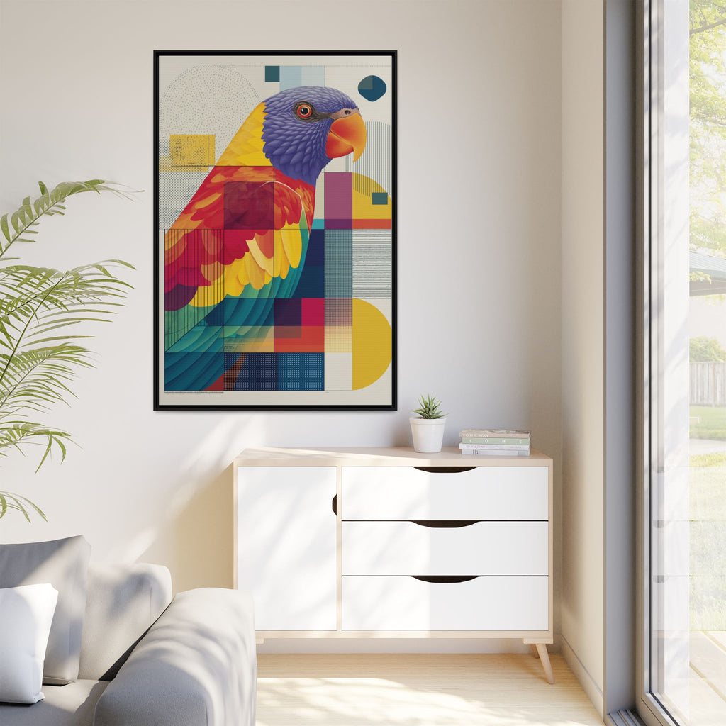 Prismatic Parrot: Geometric Deconstruction, Modern Abstract Art   |    Custom Orders Available