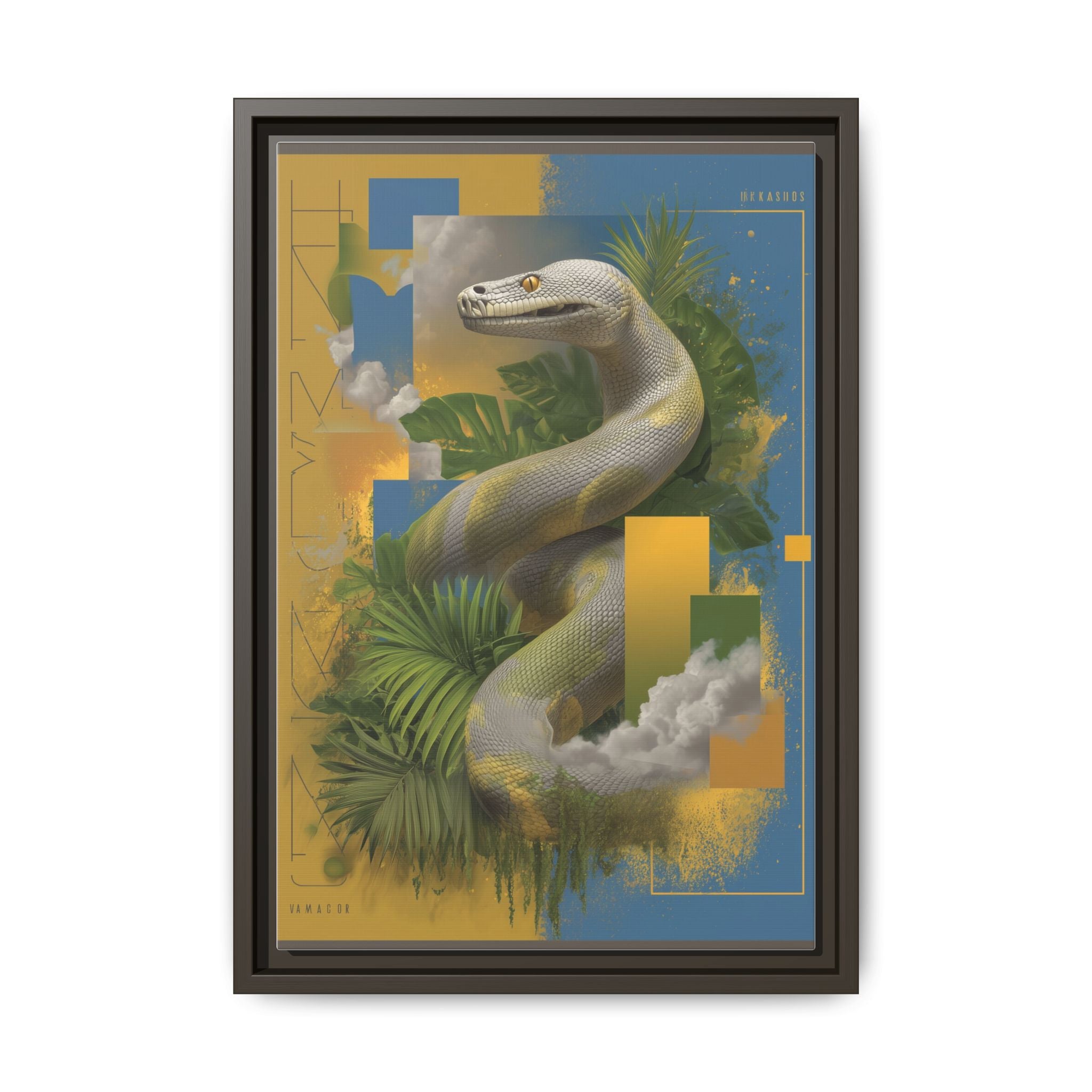 Serpent of Surreal Geometries: Tropical Hyperrealism, Digital Snake Illustration   |    Custom Orders Available