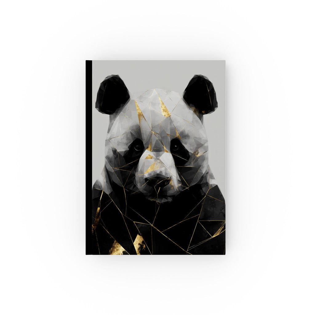 Personalized Gold Accented Geometric Panda Journal    |  Metallic Gold Accented, Wildlife Art   |   Custom Orders Accepted