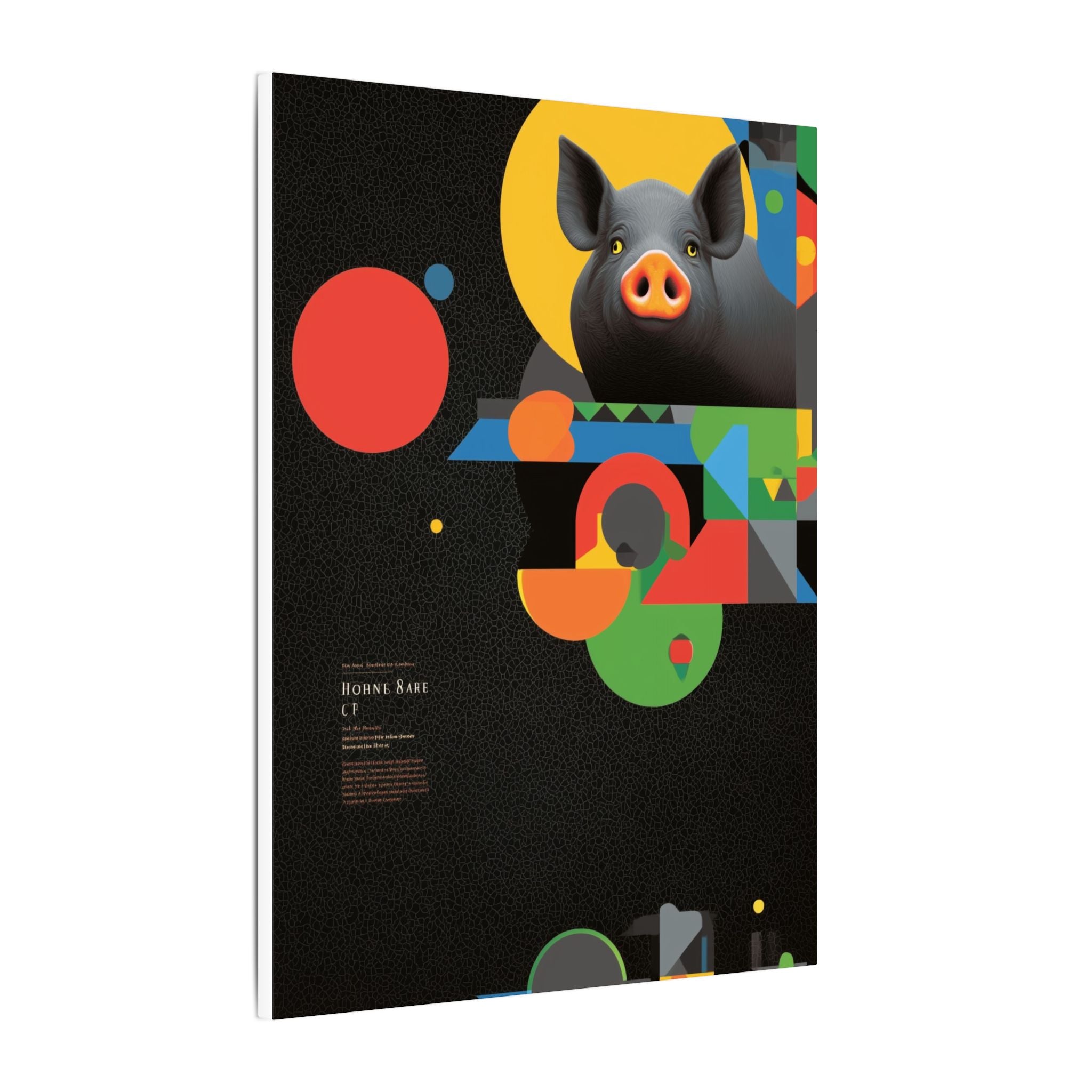 Geometric Pig Odyssey: Abstract Graphic Design Poster, Avant-Garde Animal Art   |    Custom Orders Available