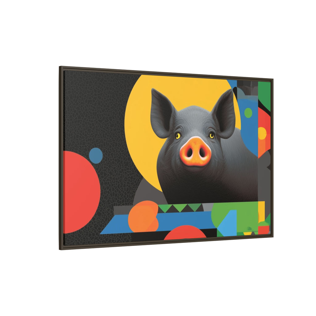 Geometric Pig Poster: Abstract Graphic Design, Colorful Modernist Composition   |    Custom Orders Available