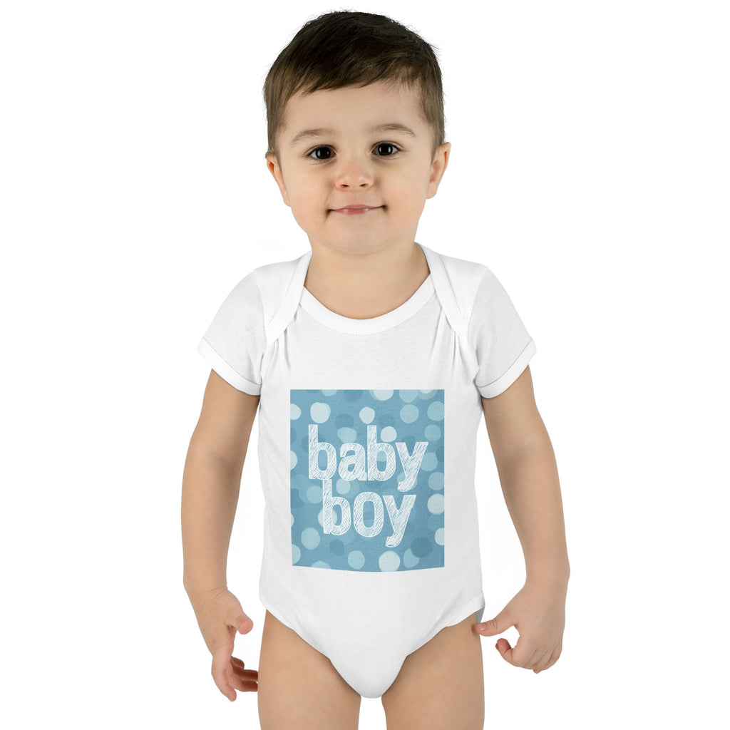 Baby Boy Bodysuit – Blue Polka Dot Infant Onesie
