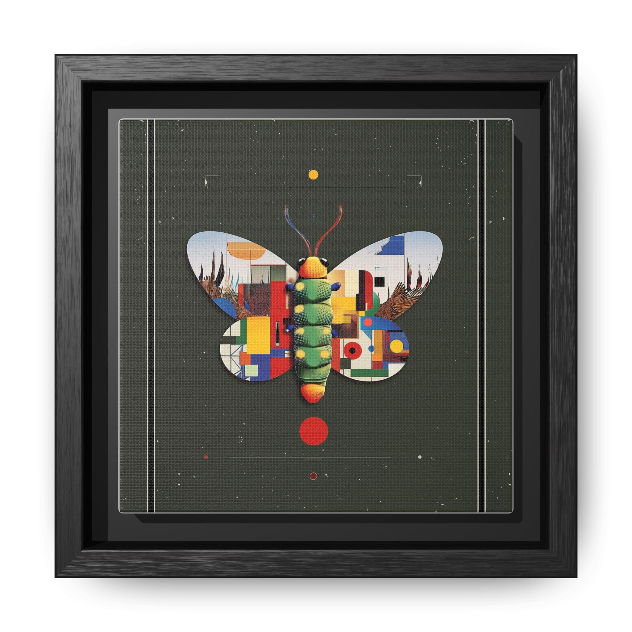 Geometric Butterfly Framed Print : Digital Cubist Interpretation, Modernist Entomological Design   |  Personalized & Custom Orders Available