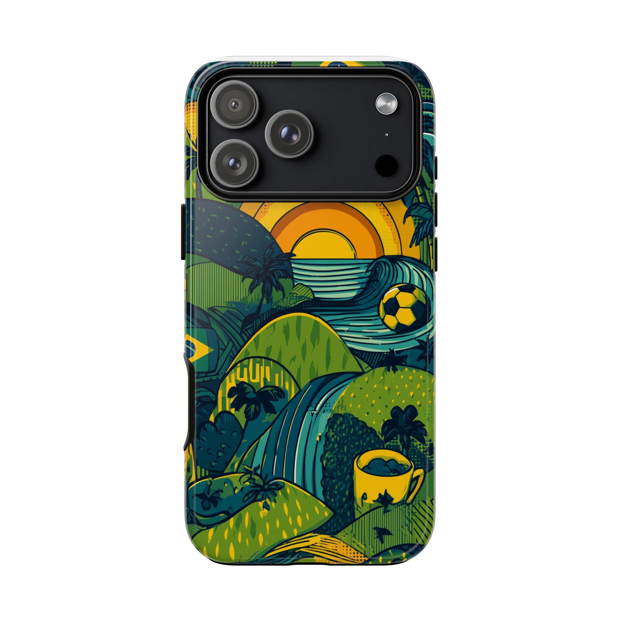 Brazil Tough Cases: Sporty Tropical Phone Case, Fun Beach Vibe Phone Accessory, Summer Travel Gift, Colorful Phone Cover, Casual Style Tech