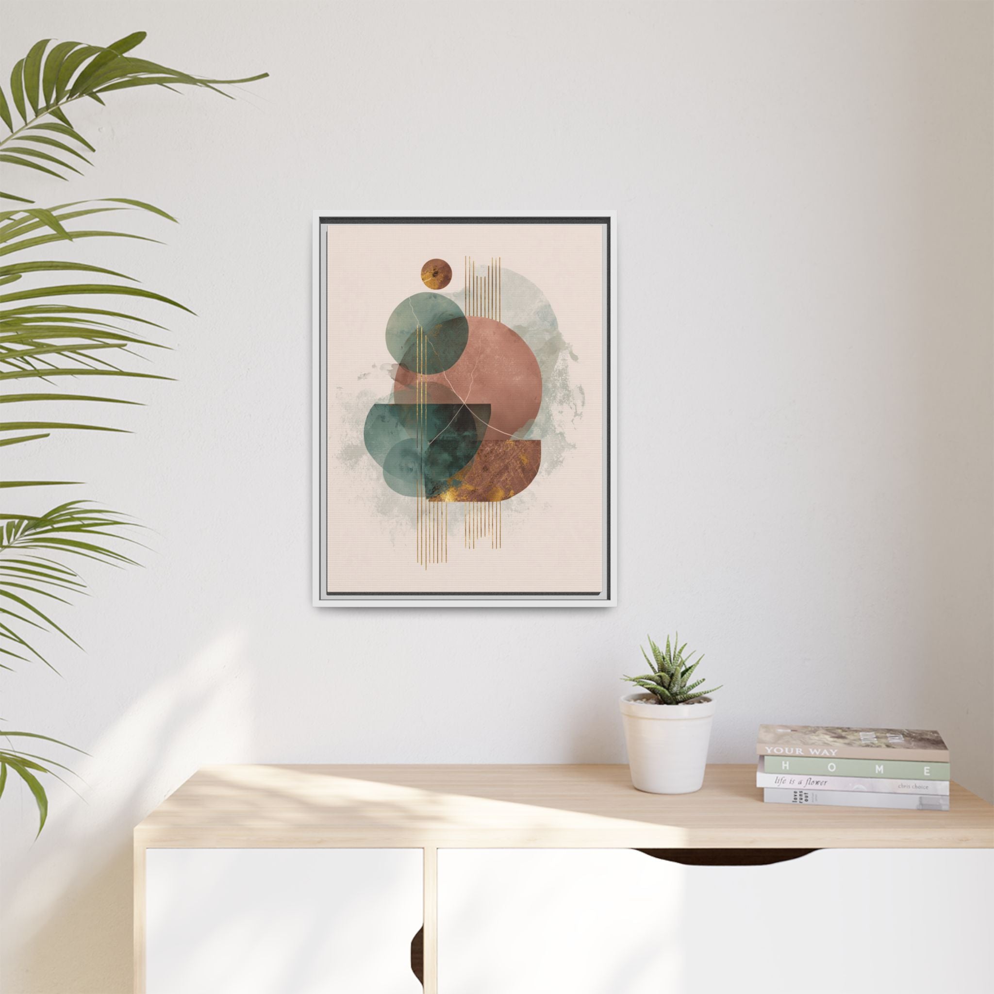 Translucent Geometries: Abstract Circles, Mid-Century Minimalism, Watercolor Layers   |   Custom Orders Accepted