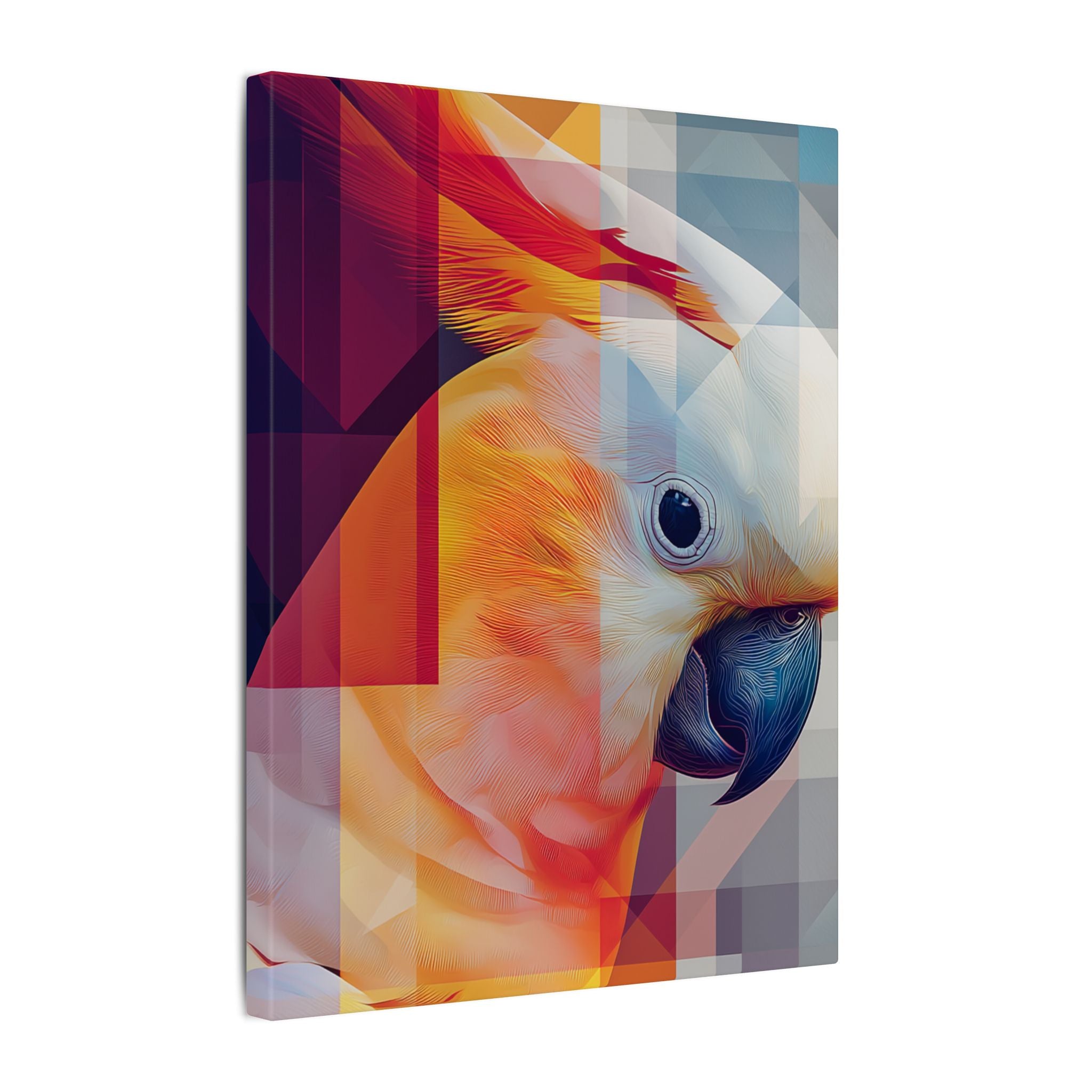 Prismatic Parrot: Geometric Digital Portrait, Fractured Mosaic Avian Art   |    Custom Orders Available