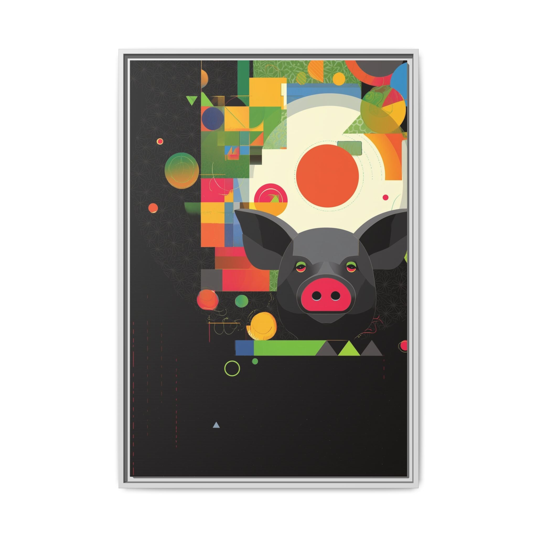 Prismatic Porcine: Geometric Digital Art, Cubist Pop Pig Portrait   |  Personalized & Custom Orders Available