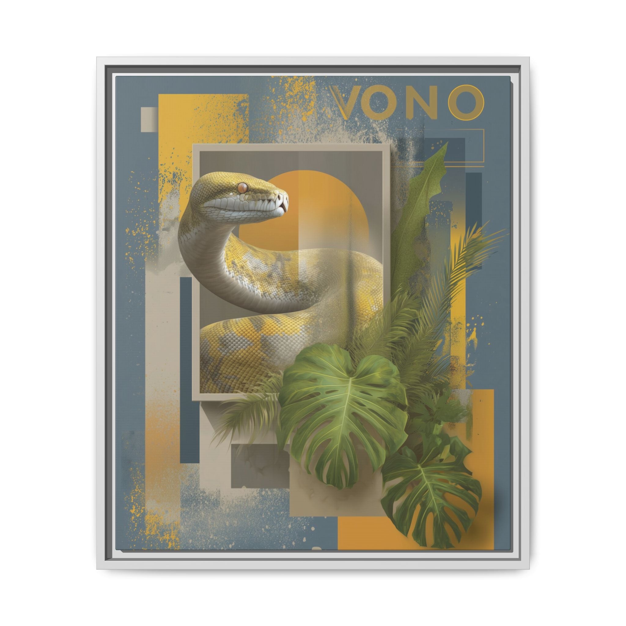 Serpent of Geometric Dimensions: Tropical Vono Design, Abstract Wildlife Art   |  Personalized & Custom Orders Available