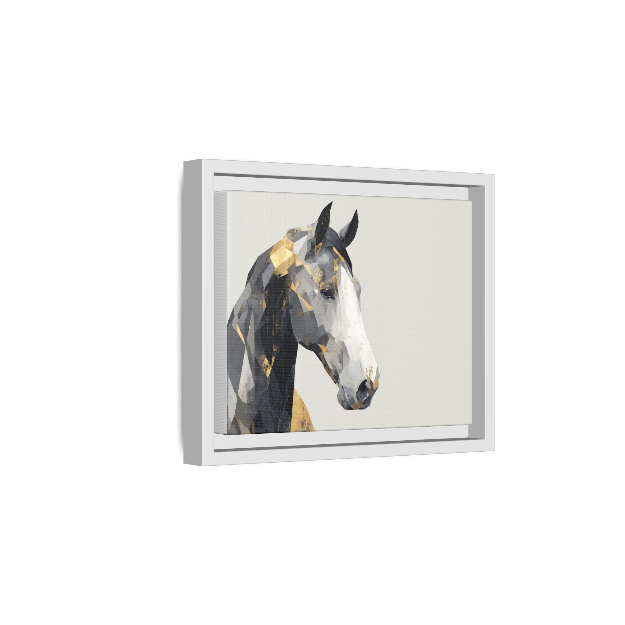 Geometric Stallion: Cubist Equine Art, Modern Metallic Polygonal Design   |  Personalized & Custom Orders Available
