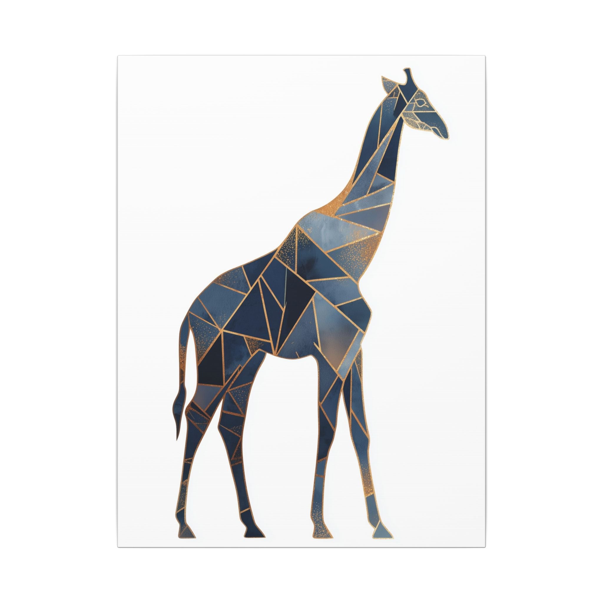 Geometric Giraffe: Low Poly Wildlife Art, Blue Polygon Design, Modern Abstract Animal Portrait   |  Personalized & Custom Orders Available