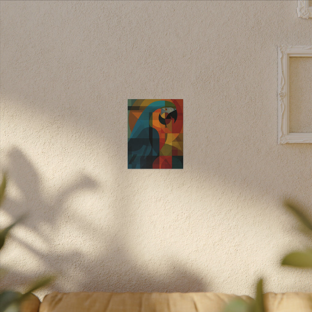 Prismatic Parrot: Cubist Mosaic, Geometric Abstract Bird Art   |    Custom Orders Available