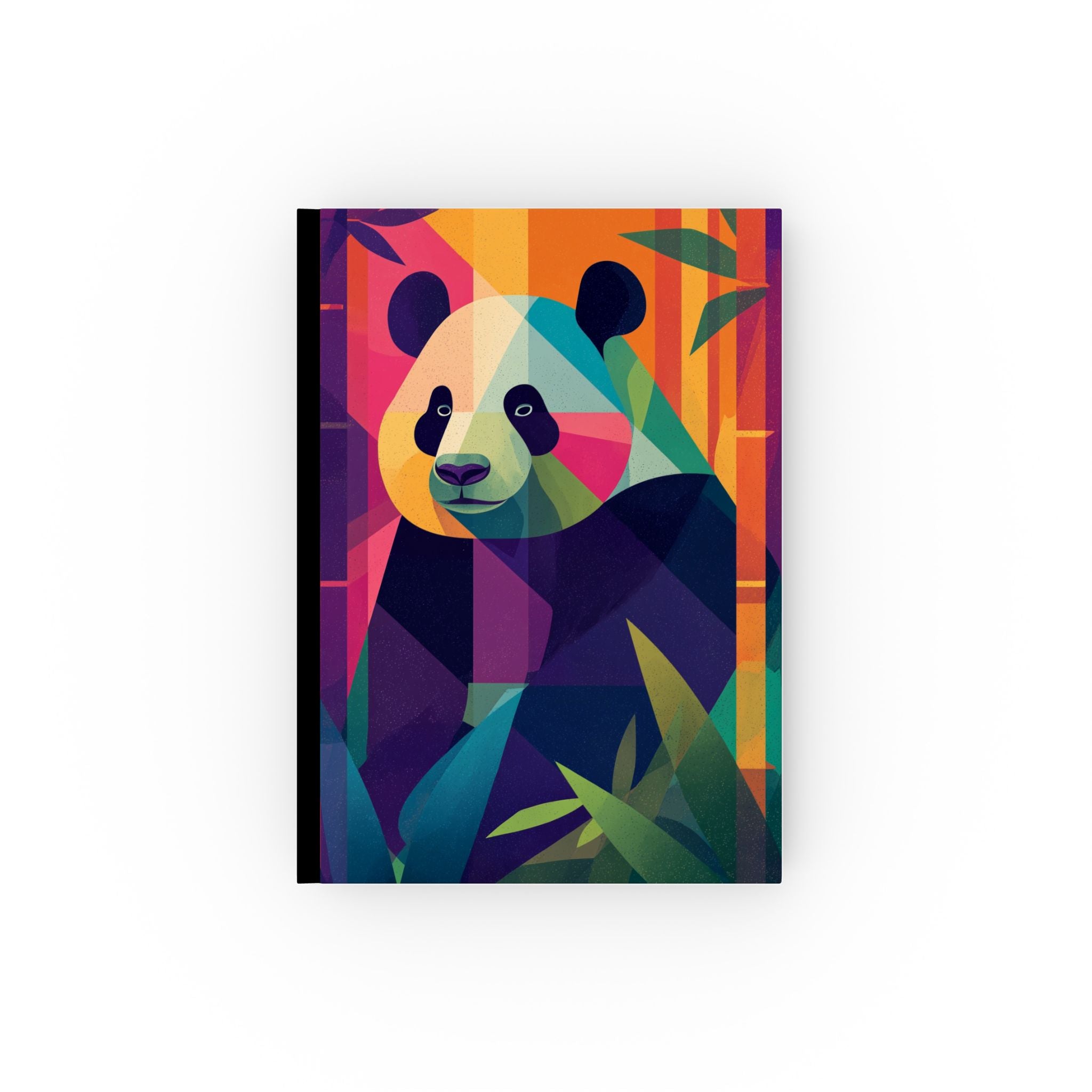 Personalized Journal    |  Chromatic Panda: Geometric Cubist Portrait, Kaleidoscopic Wildlife Art, Contemporary Color Prism