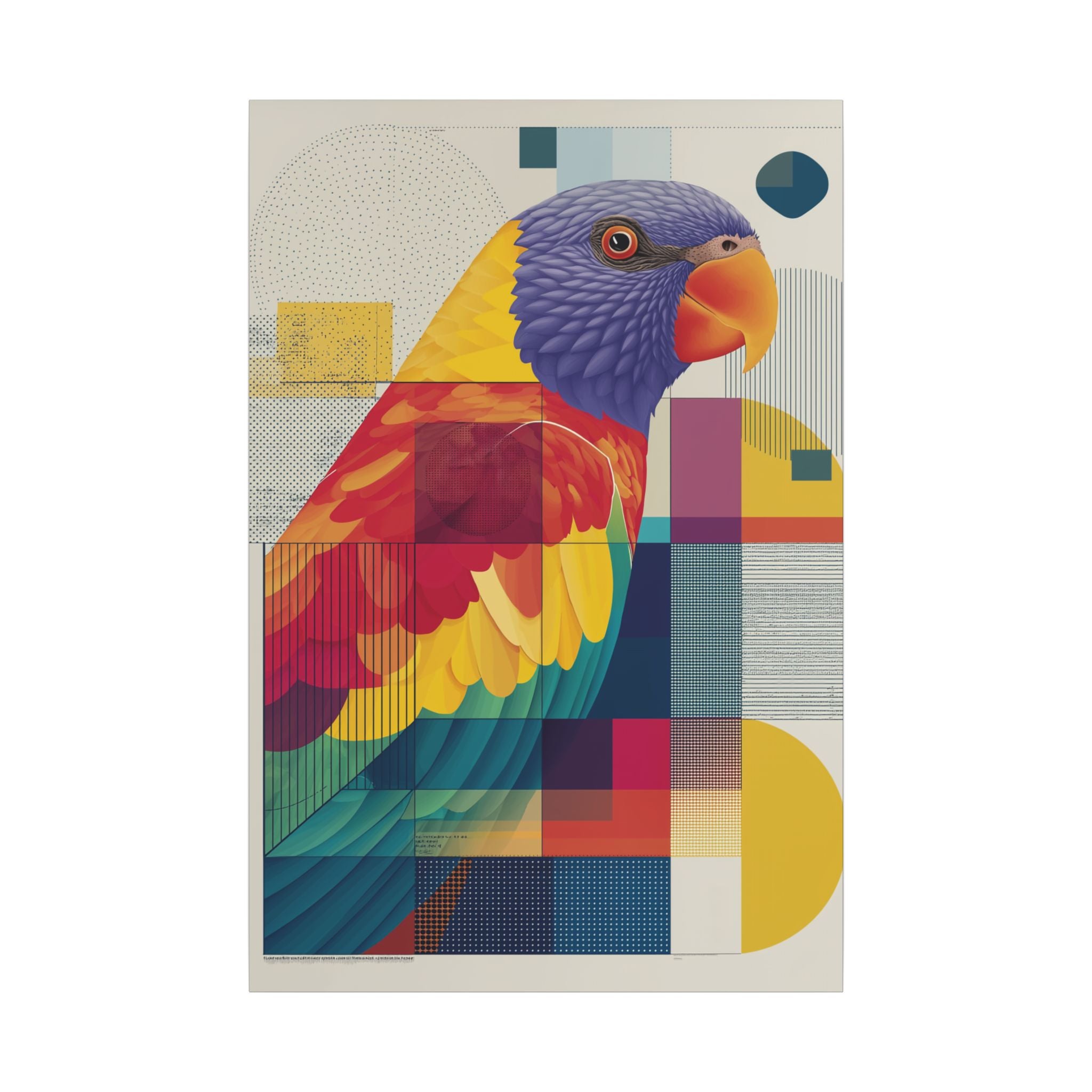 Prismatic Parrot: Geometric Abstract Art, Modern Colorful Bird Print   |    Custom Orders Available