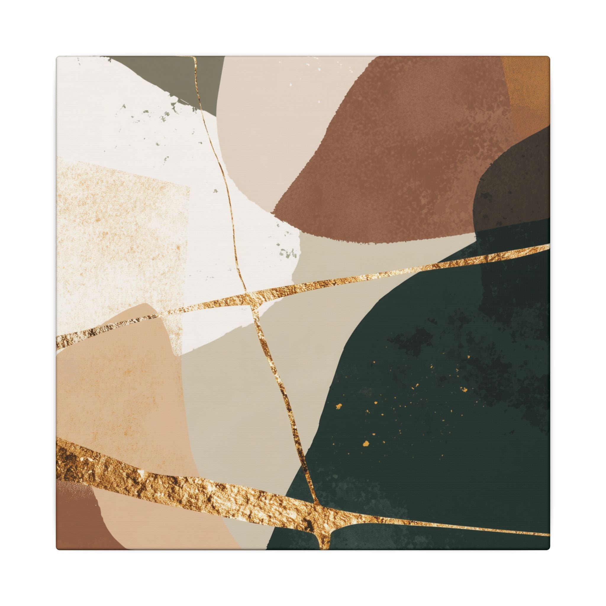 Canvas Print, Abstract Earthy Gold Wall Art, Modern Designer Home Decor, Stretched Matte Canvas; Thick, Multi-Size, Office Decor