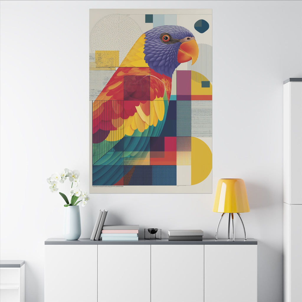 Prismatic Parrot: Geometric Abstract Art, Modern Colorful Bird Print   |    Custom Orders Available