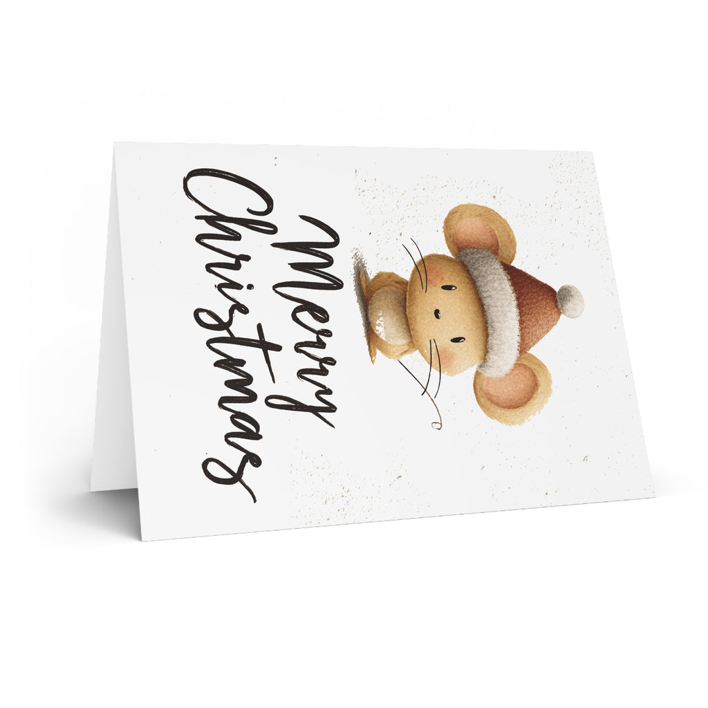 Christmas Whiskers: Festive Mouse Illustration, Holiday Character Art, Cute Cartoon Greeting | Custom Orders Accepted