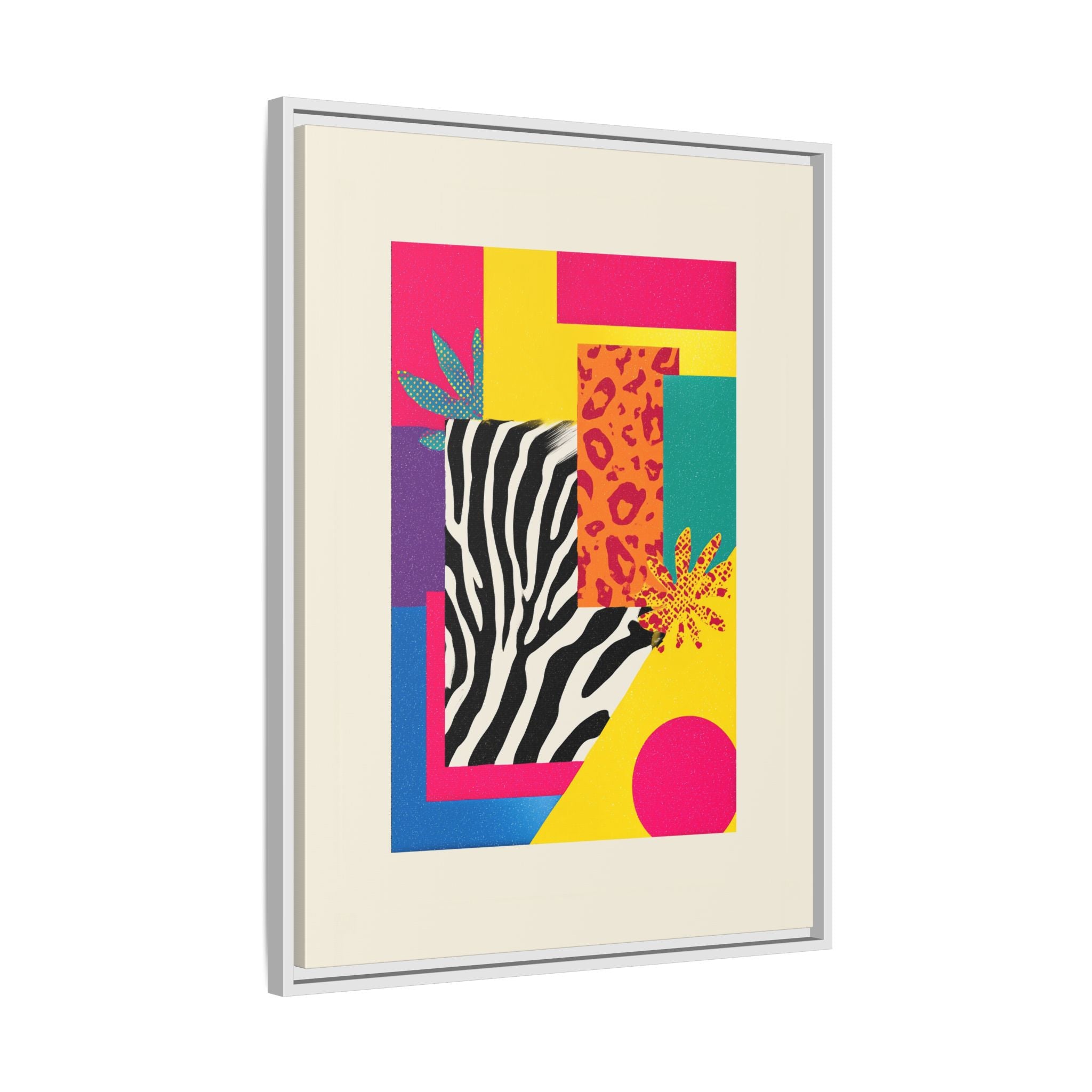 Zebra Stripes & Leopard Spots: 80s Pop Art Design, Memphis Style Graphic, Geometric Color Block Pattern   |   Custom Orders Accepted