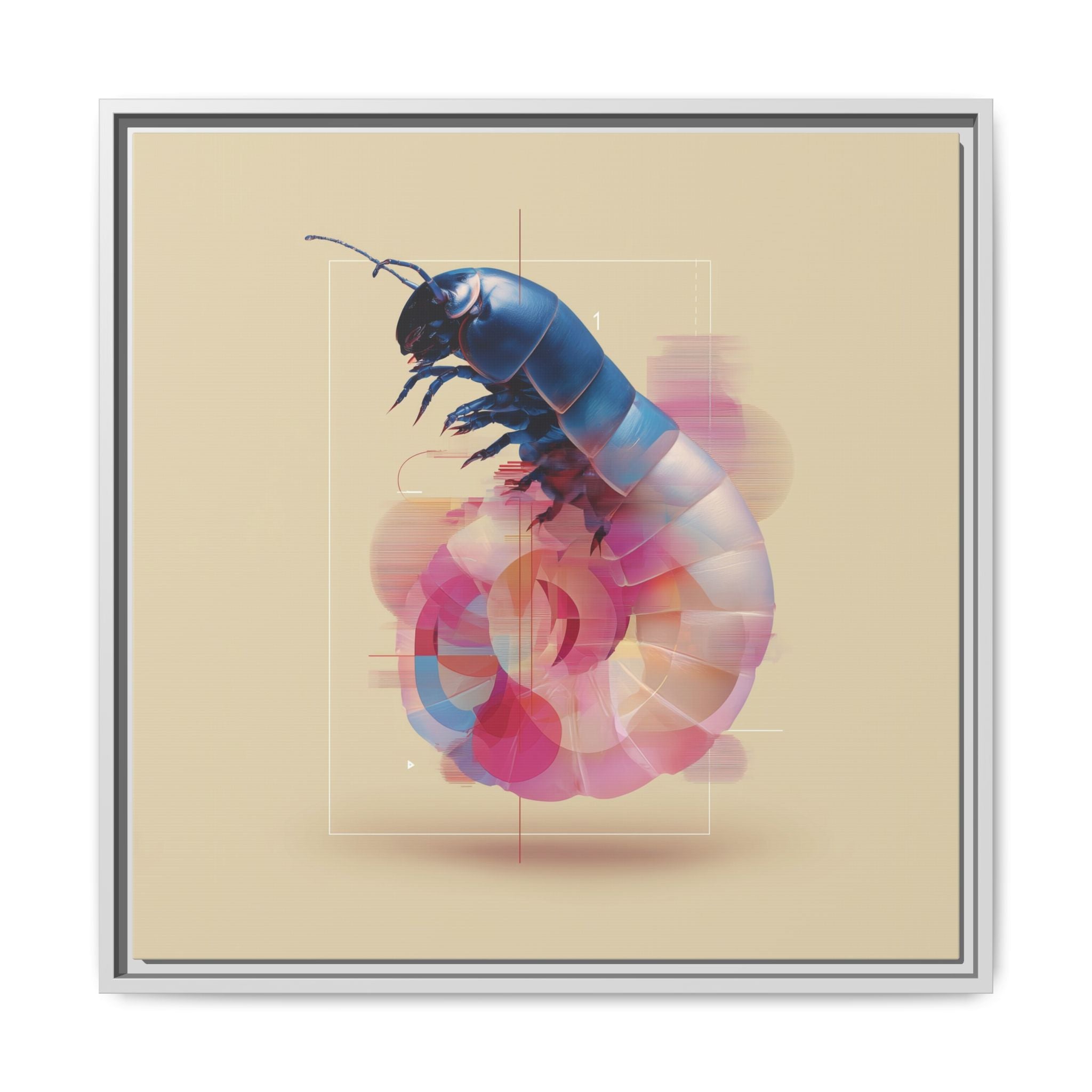 Exoskeleton Enigma: Digital Glitch Isopod, Metallic Crustacean Portrait   |  Personalized & Custom Orders Available