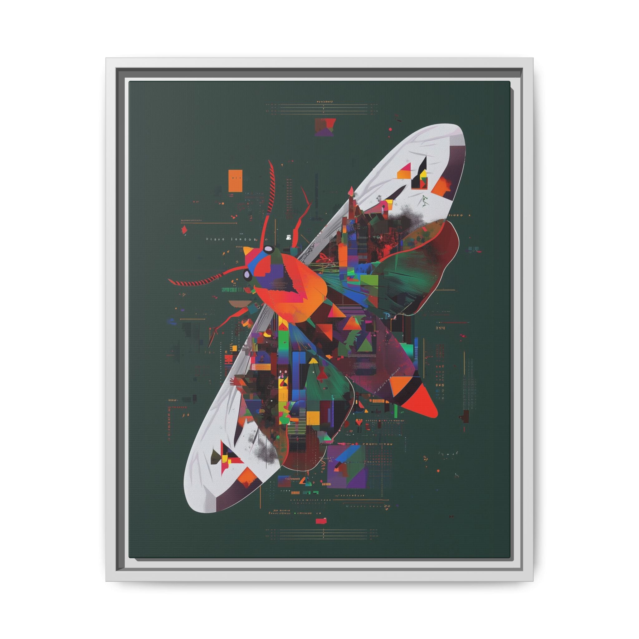 Digital Metamorphosis Framed Print : Geometric Butterfly Synthesis, Technological Nature Rendering   |   Custom Orders Available