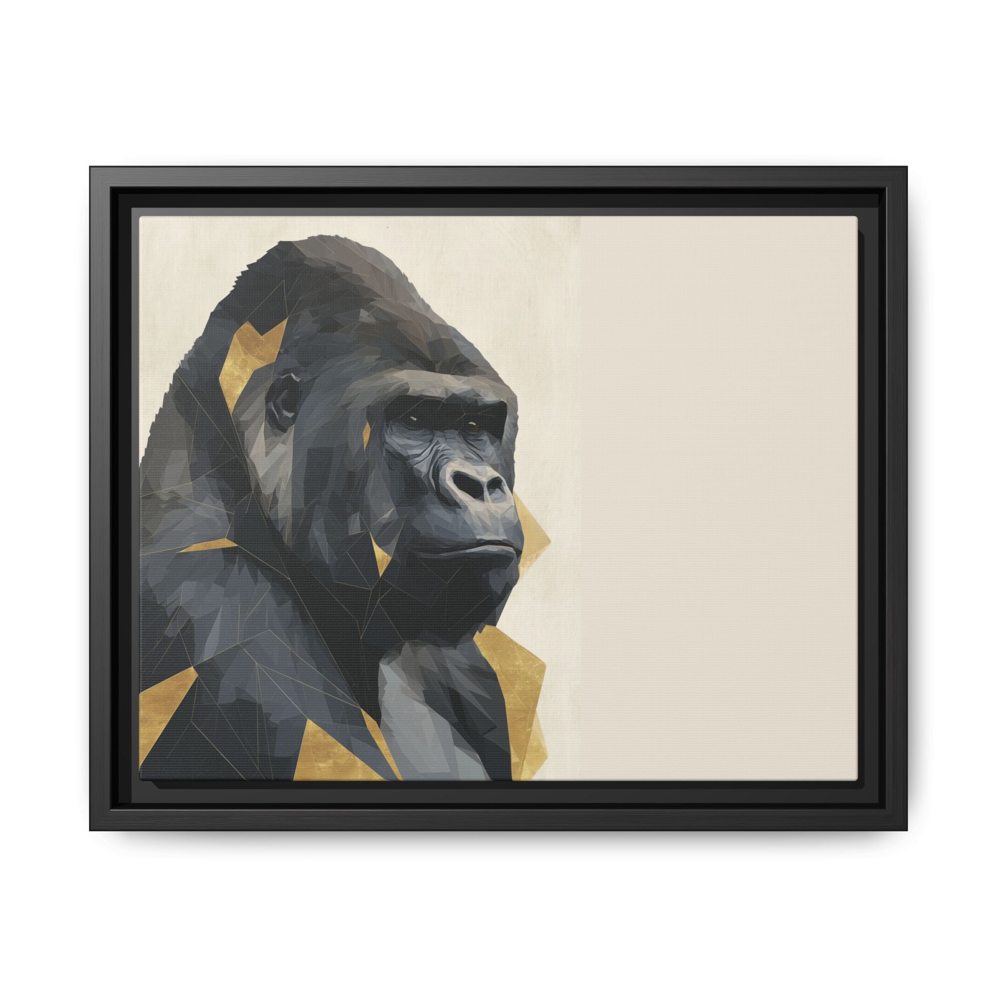 Primal Geometry: Polygonal Gorilla Portrait, Modern Metallic Wildlife Art   |  Personalized & Custom Orders Available