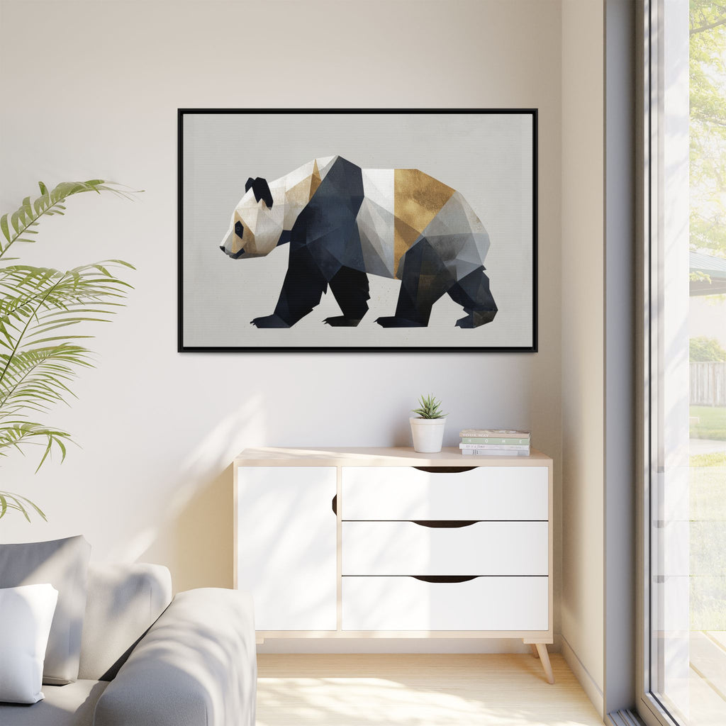 Geometric Panda: Low-Poly Digital Art, Metallic Contemporary Design   |  Personalized & Custom Orders Available