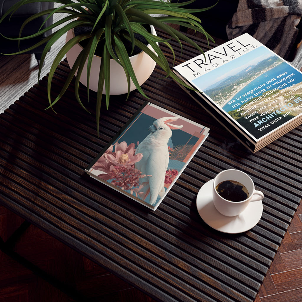 Cockatoo Personalized Journal, Notebook, Tropical Bird Diary, Writing Pad, Customized Notepad for Bird Lovers