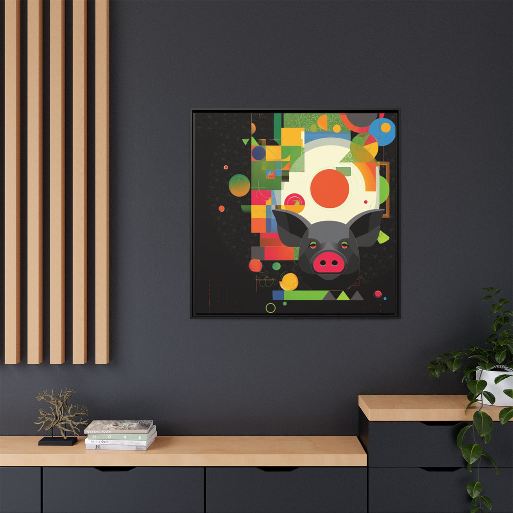 Prismatic Pig: Geometric Abstract Design, Digital Graphic Art Illustration   |    Custom Orders Available