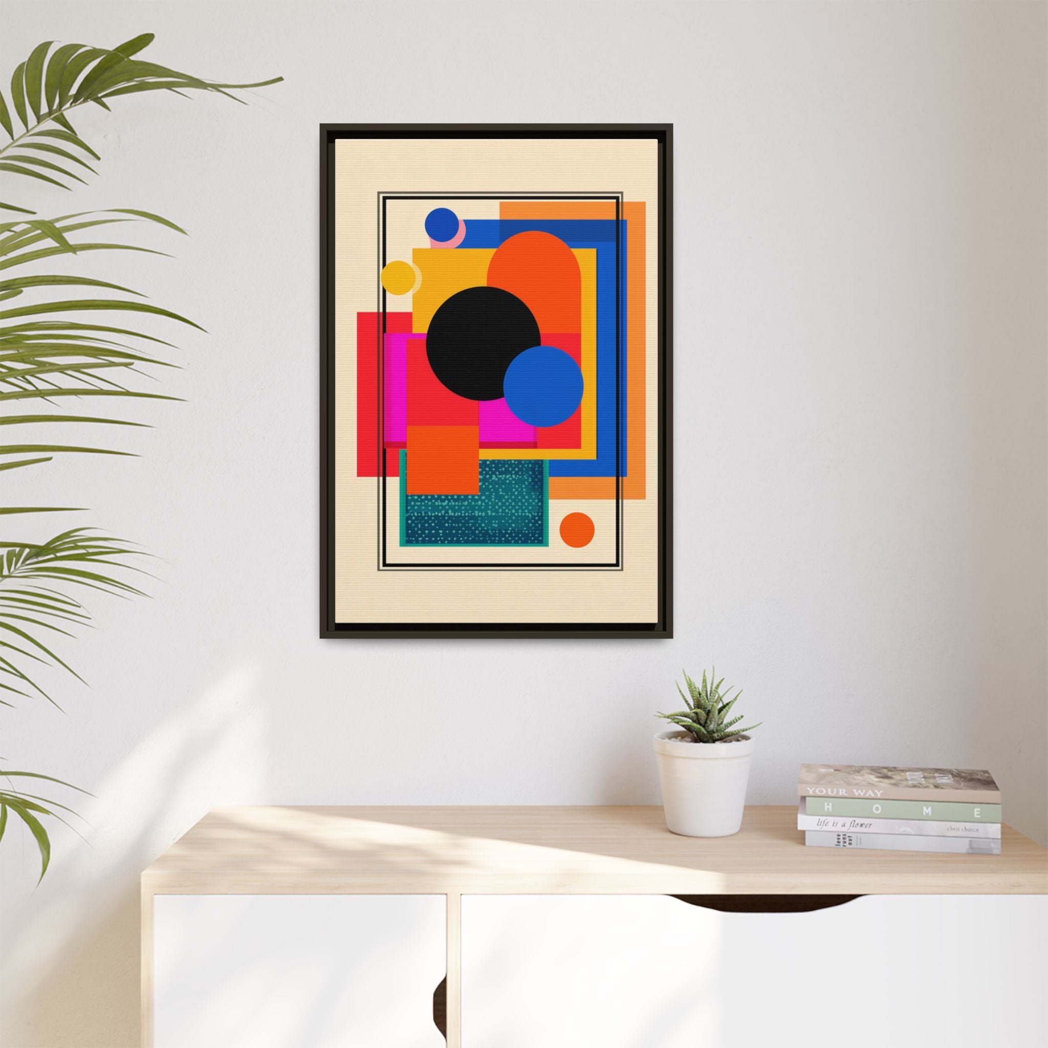 Geometric Harmony: Abstract Color Blocks, Mid-Century Modern Design, Minimalist Art Composition   |   Custom Orders Accepted