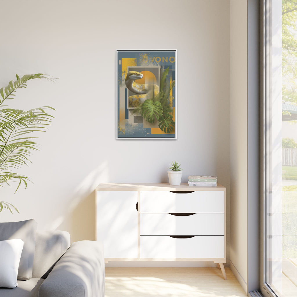 Serpent of Geometric Dimensions: Tropical Vono Design, Abstract Wildlife Art   |  Personalized & Custom Orders Available