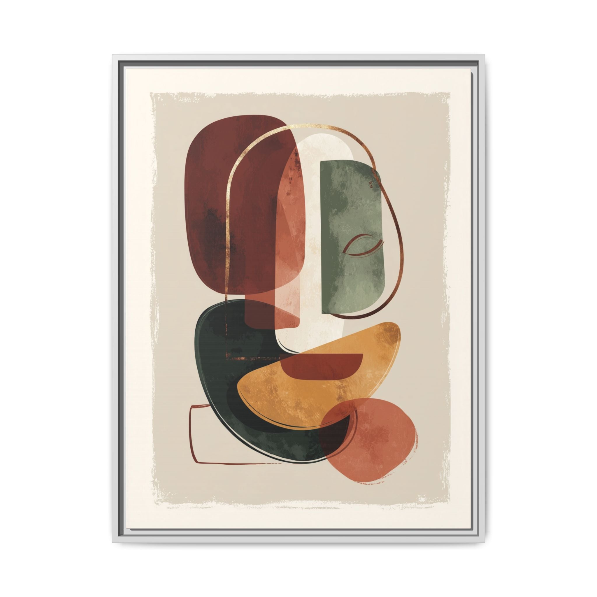 Layered Geometries: Mid-Century Modern Composition, Organic Abstract Design, Translucent Intersecting Shapes   |   Custom Orders Accepted