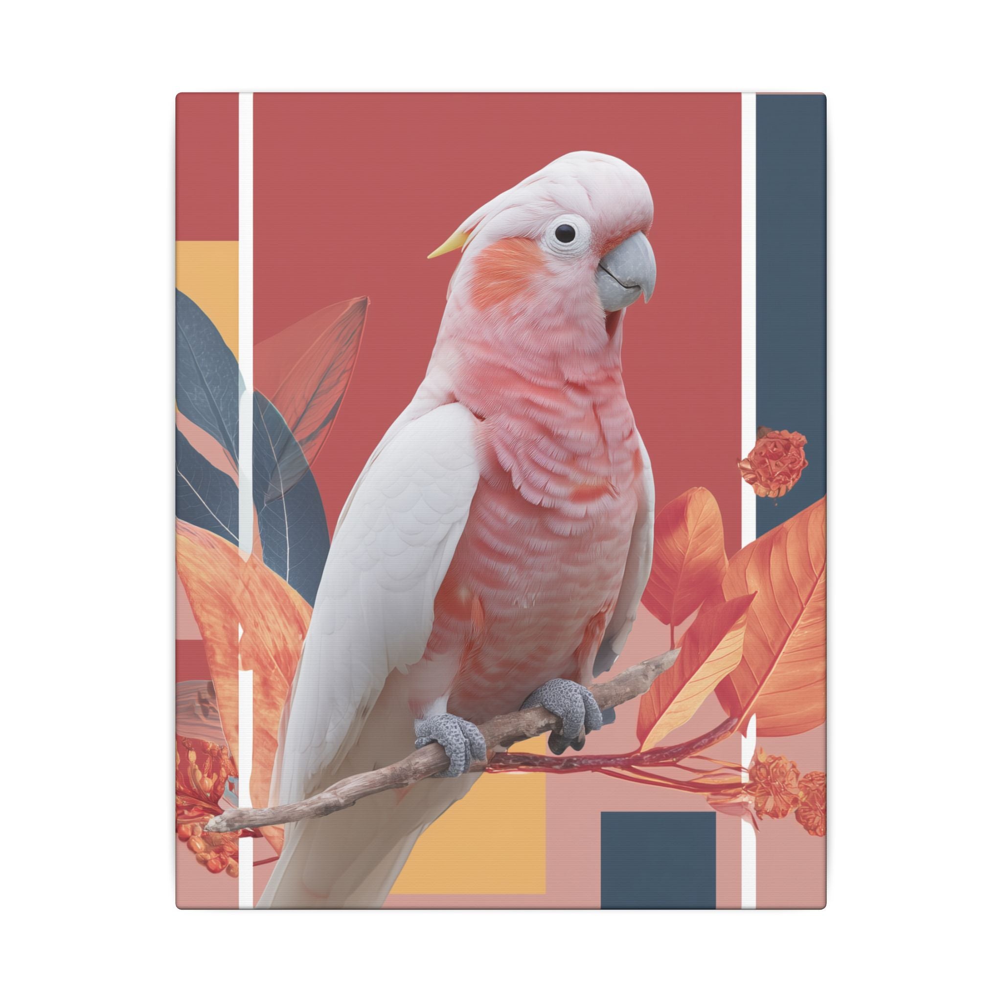 Pink Cockatoo in Geometric Harmony: Australian Wildlife Art, Modern Graphic Design   |    Custom Orders Available