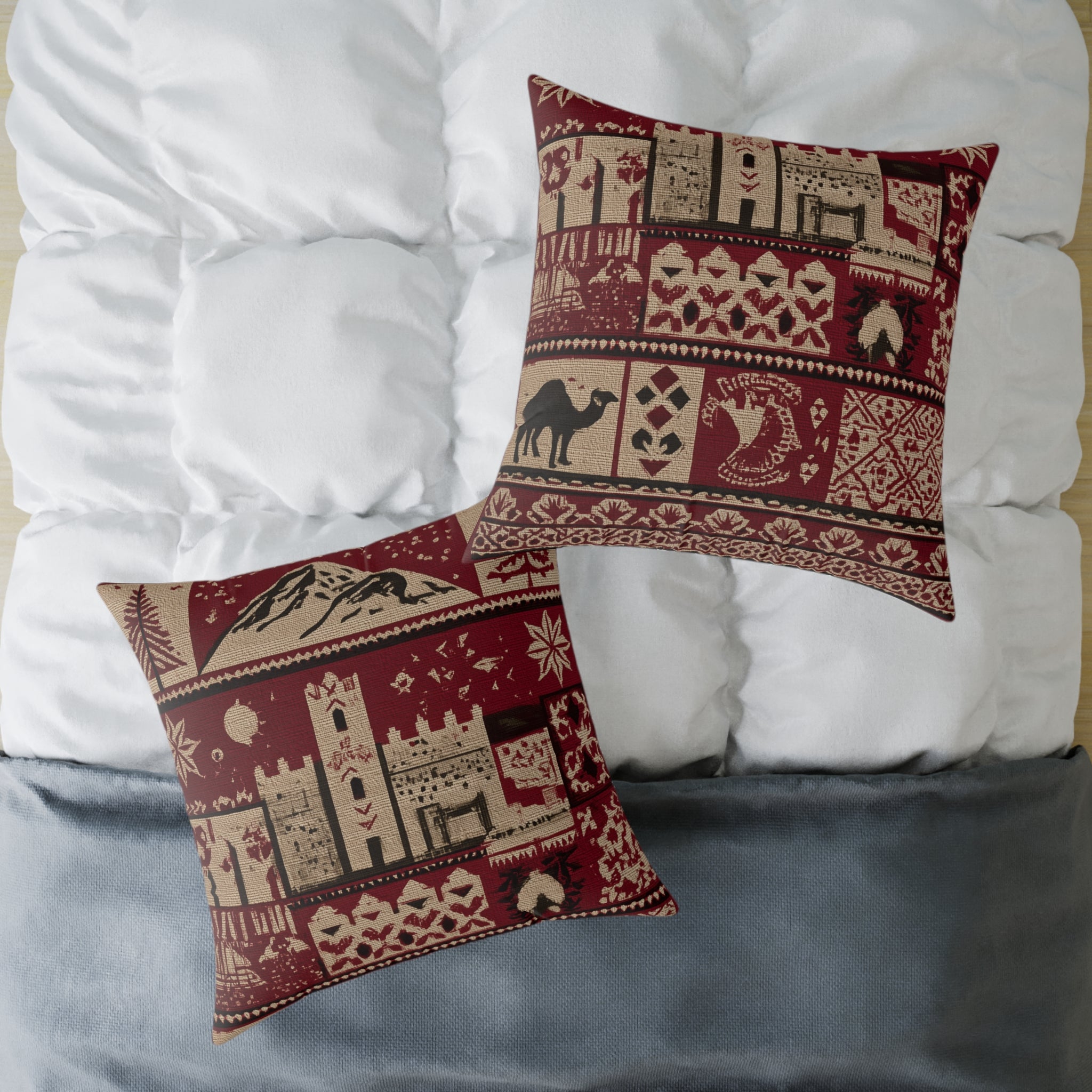 Moroccan Cozy Decorative Pillow, Rustic Home Decor, Holiday Accent Cushion, Gift for Home Warmth, Christmas & Winter Themes