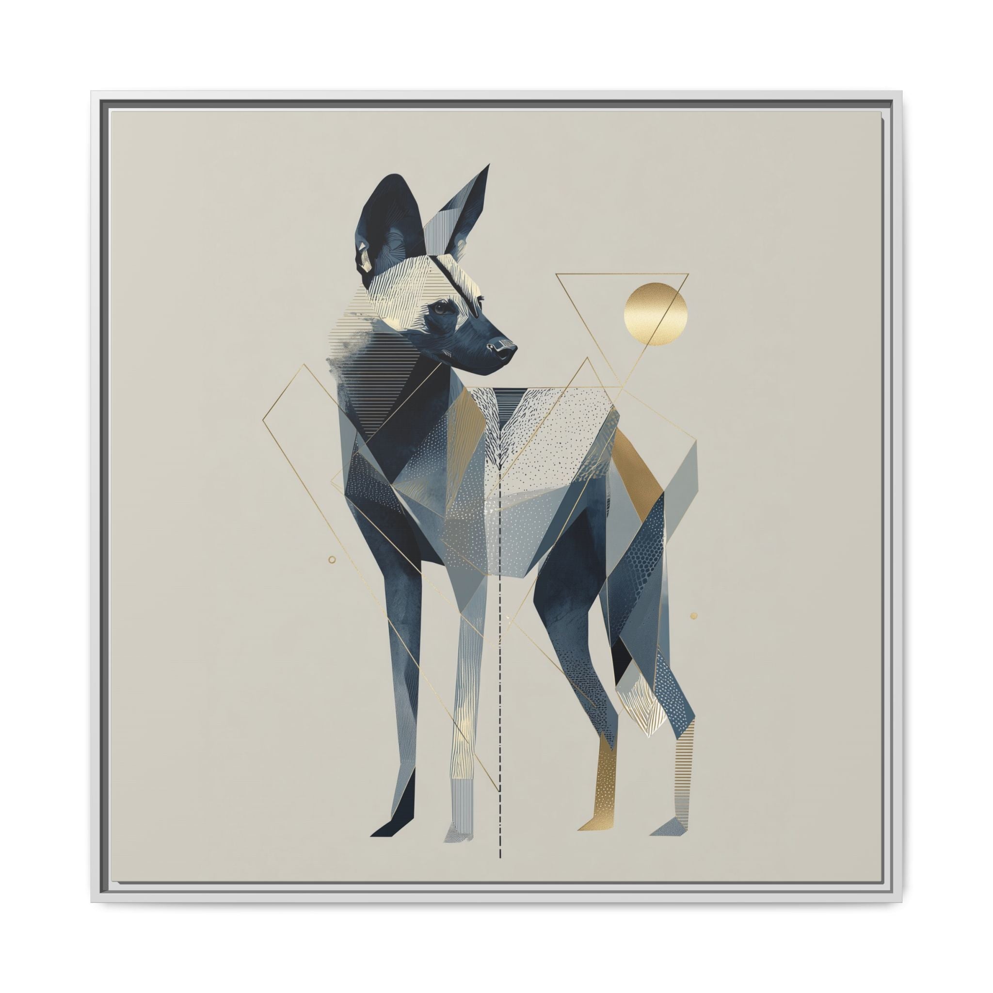 Canine Geometry: Fragmented African Wild Dog Portrait, Modern Graphic Design Study   |  Personalized & Custom Orders Available
