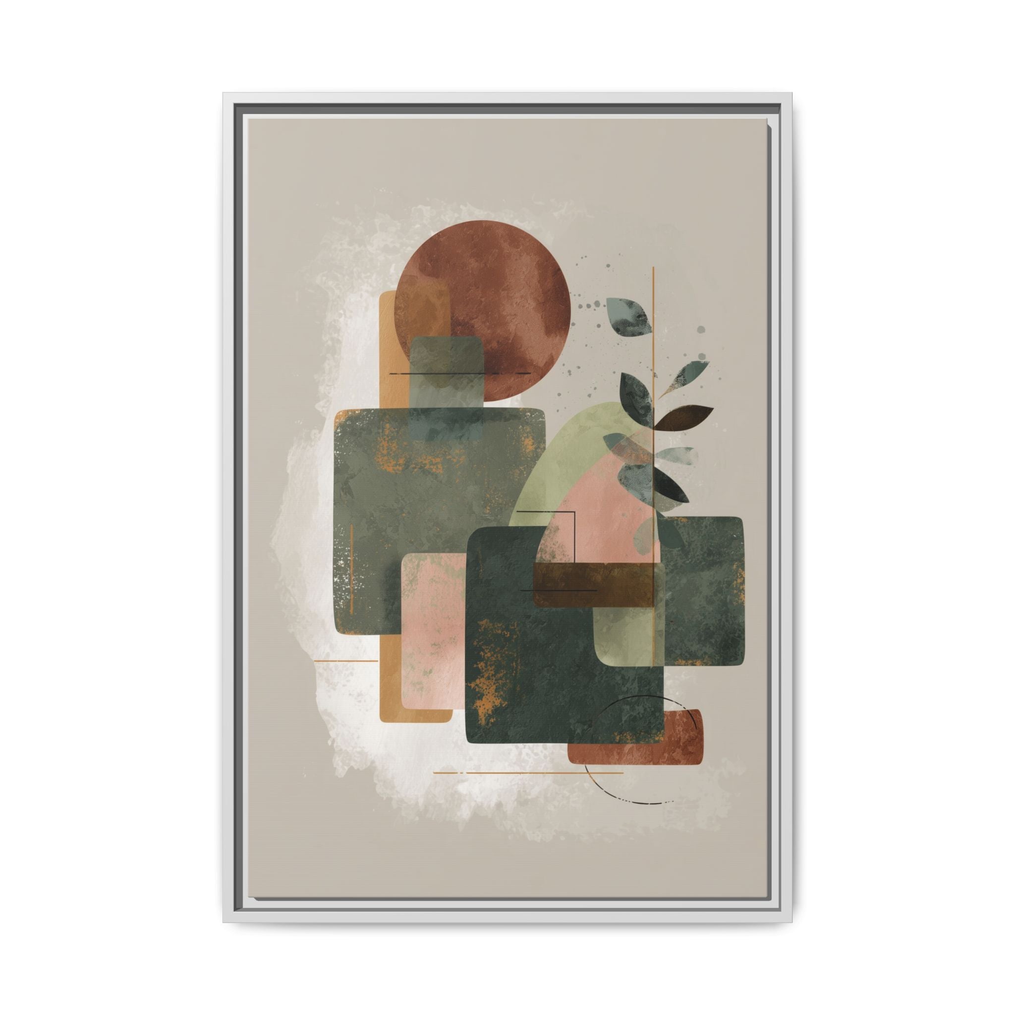 Geometric Harmony: Abstract Watercolor Composition, Mid-Century Modern Design, Organic Shapes   |   Custom Orders Accepted