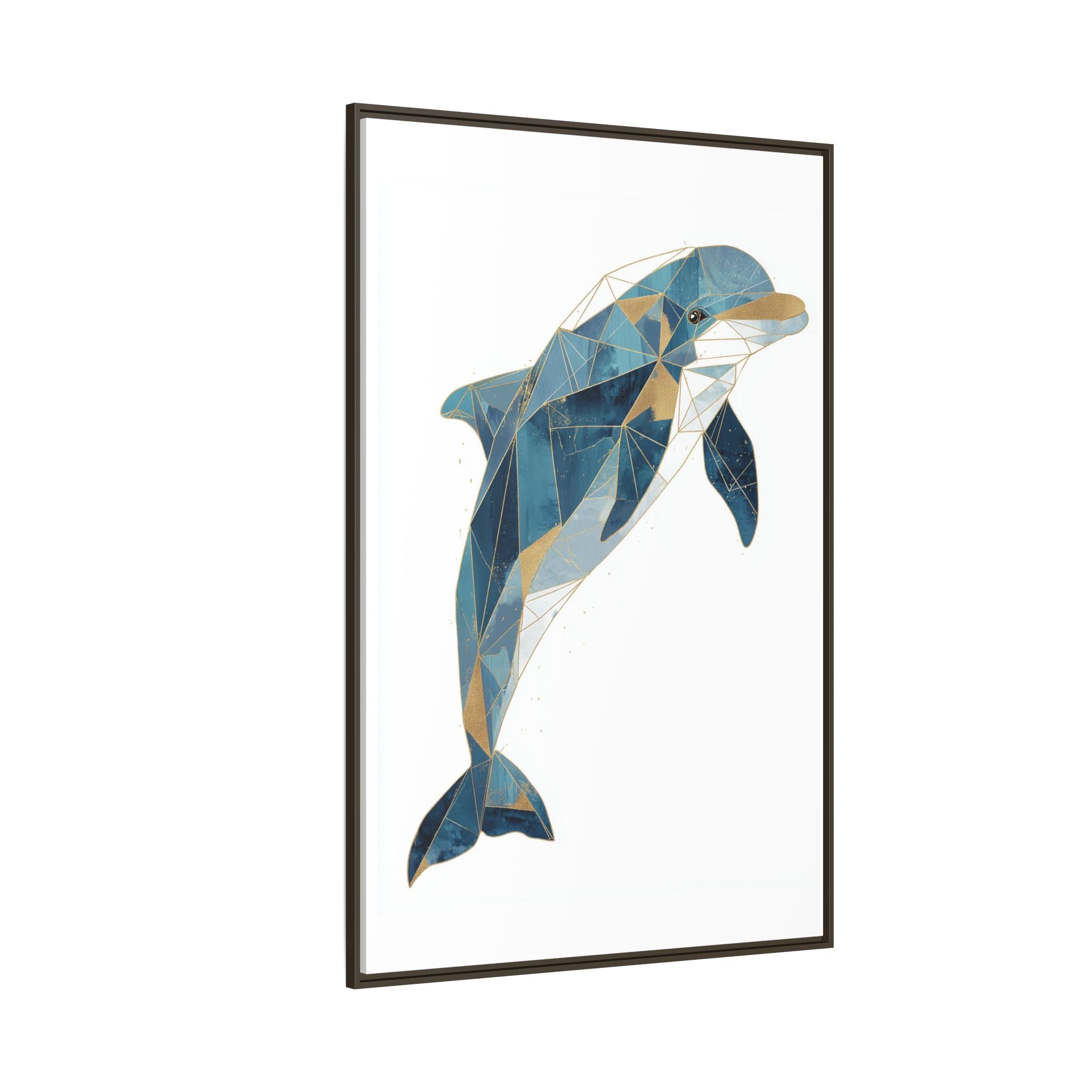 Oceanic Geometry: Dolphin in Blue Polygons, Modern Marine Art   |  Personalized & Custom Orders Available
